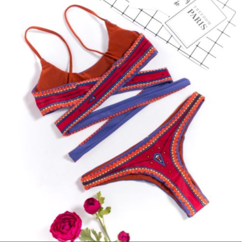 Red boho bikini - Picture 8 of 8